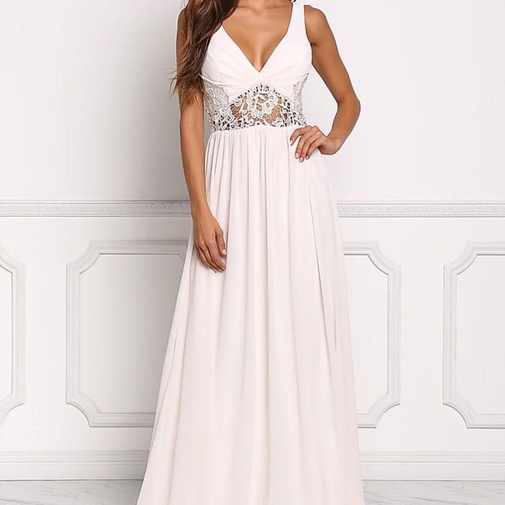Cream crochet maxi dress